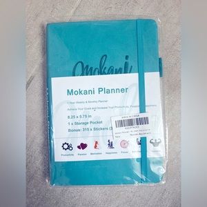 Mokani 1-Year Weekly & Monthly Aquamarine Planner with Stickers
